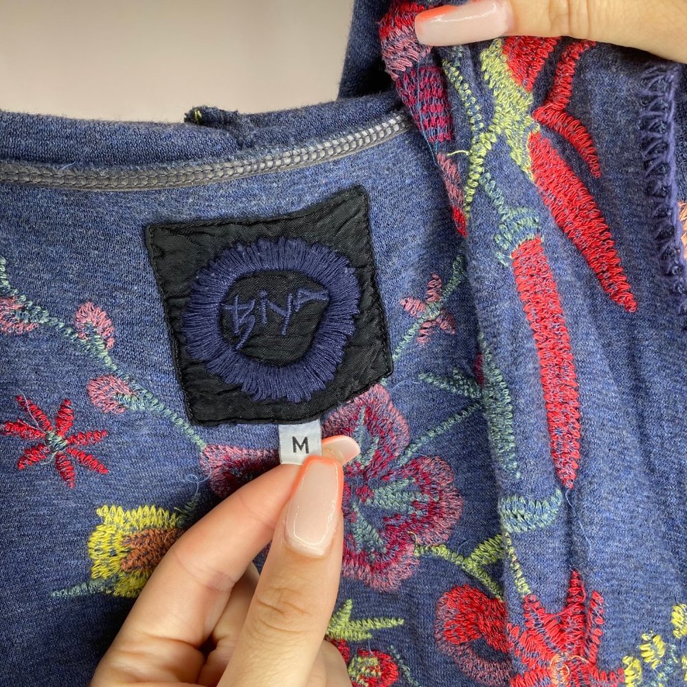 Johnny Was Biya Embroidered Duster Hooded Cardigan - Picture 2 of 7